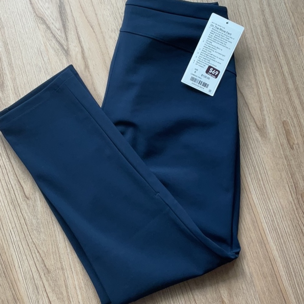 Lululemon Athletica navy blue on the move pants. New
